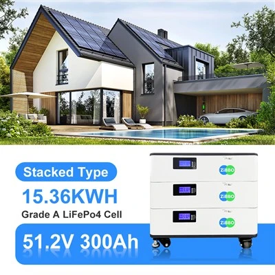 رہائشی توانائی کا ذخیرہ 15 کلو واٹ شمسی اسٹیکڈ بیٹری 51.2V 300AH لانگ لائف سائیکل